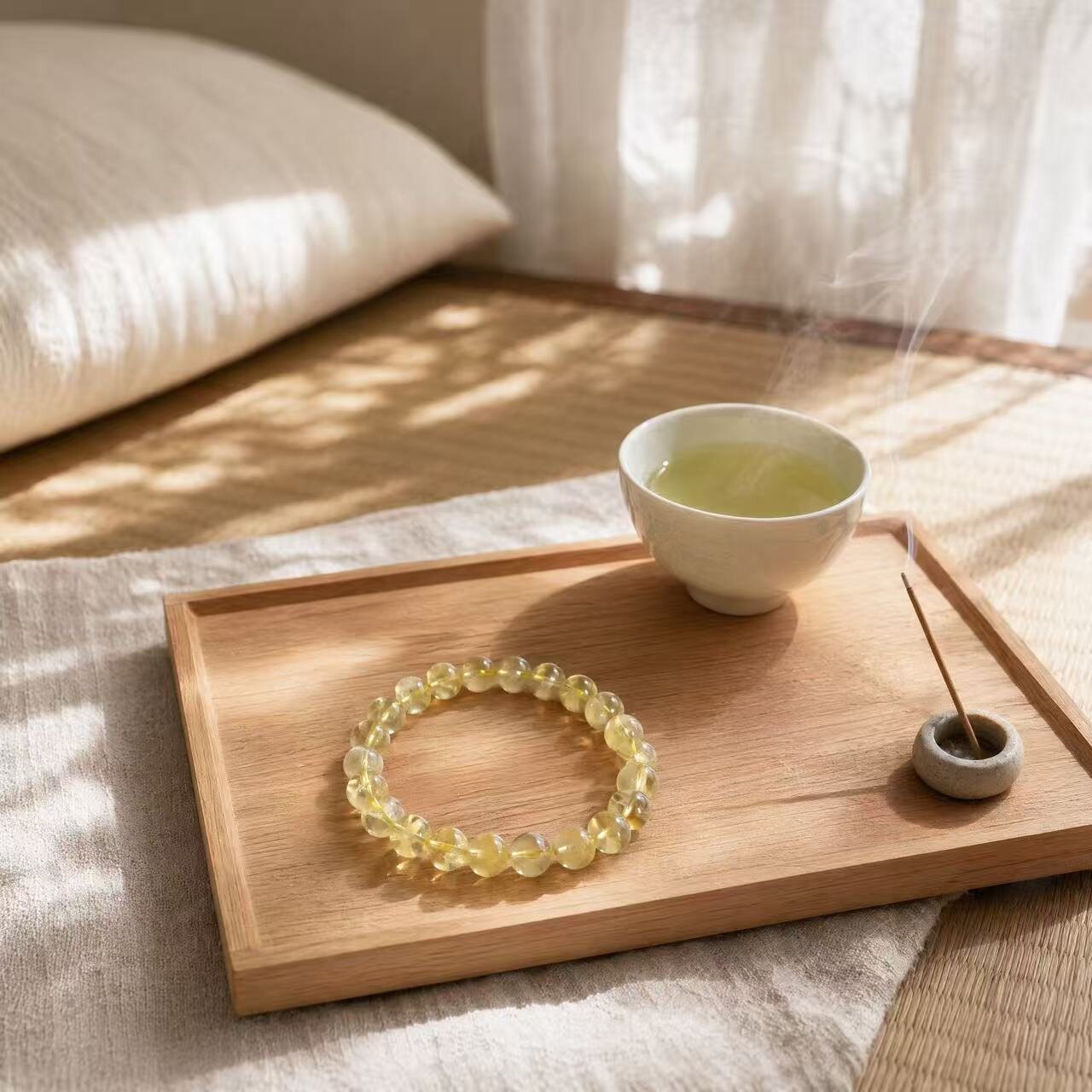 BR-017 citrine beaded bracelet photo 1