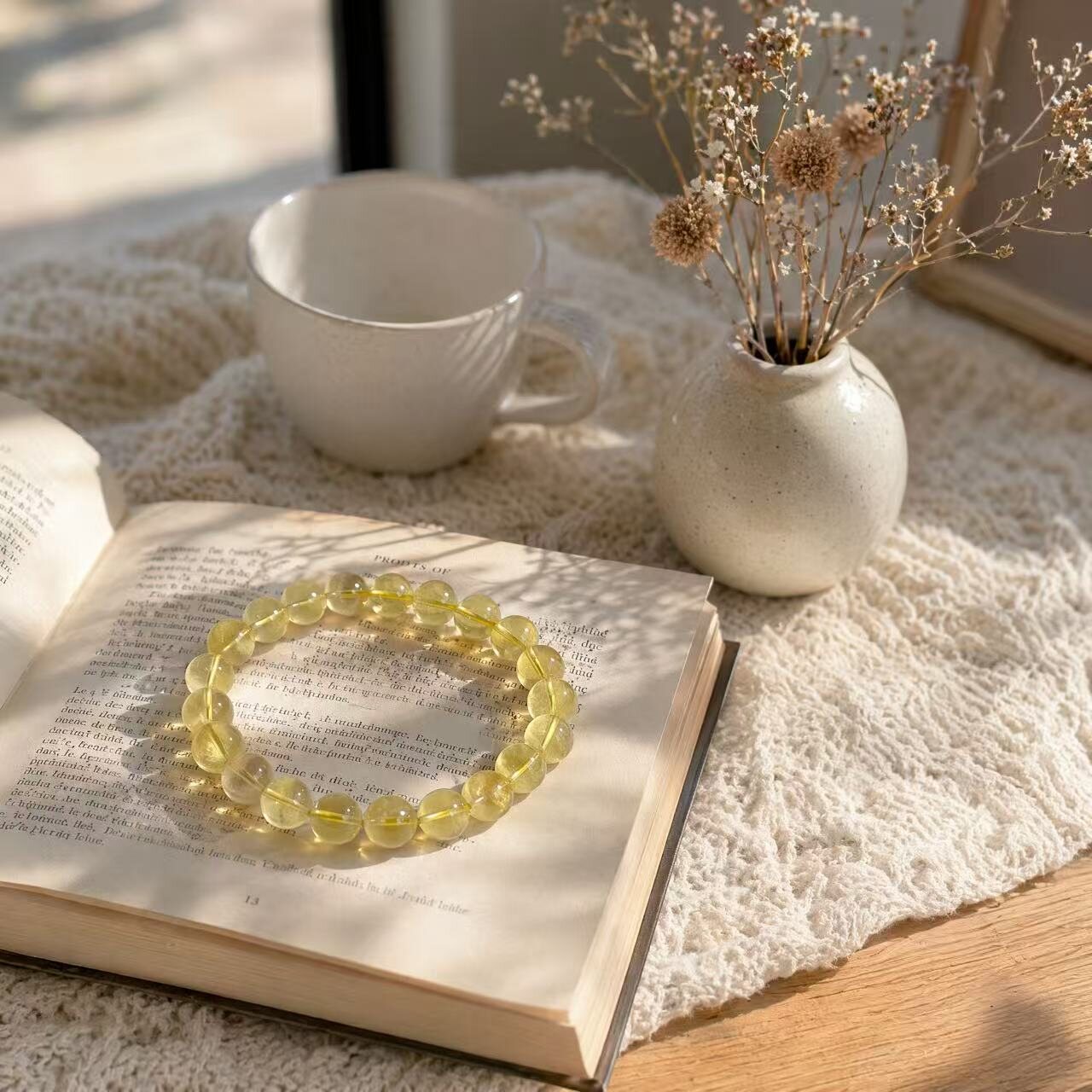BR-017 citrine beaded bracelet photo 3