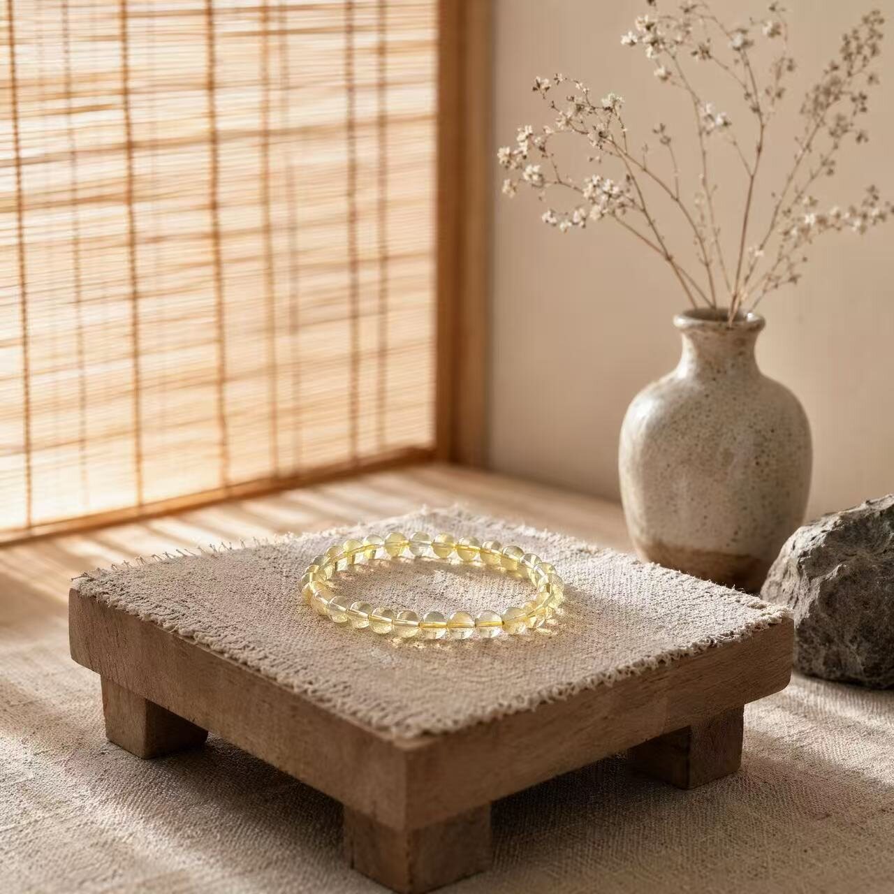 BR-019 citrine beaded bracelet photo 1