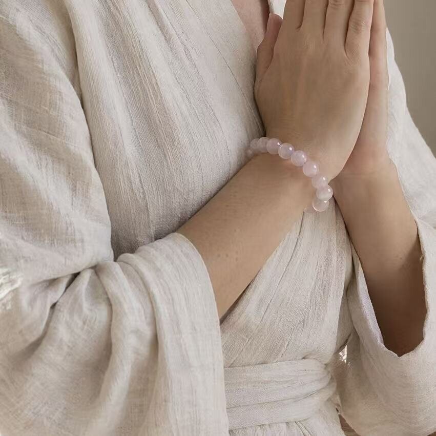 BR-020 rose quartz beaded bracelet photo 5