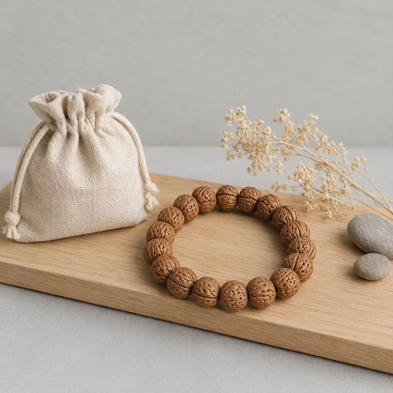 BR-021 walnut texture beaded bracelet photo 5