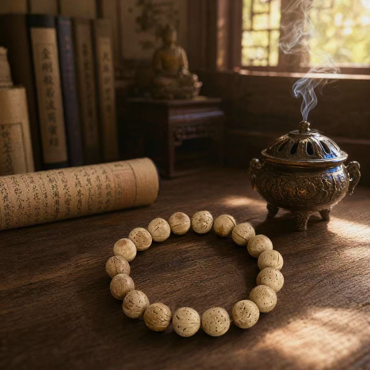 BR-022 walnut texture beaded bracelet photo 5