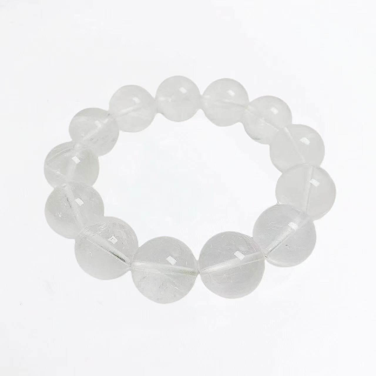 BR-027 milky white crystal beaded bracelet photo 6