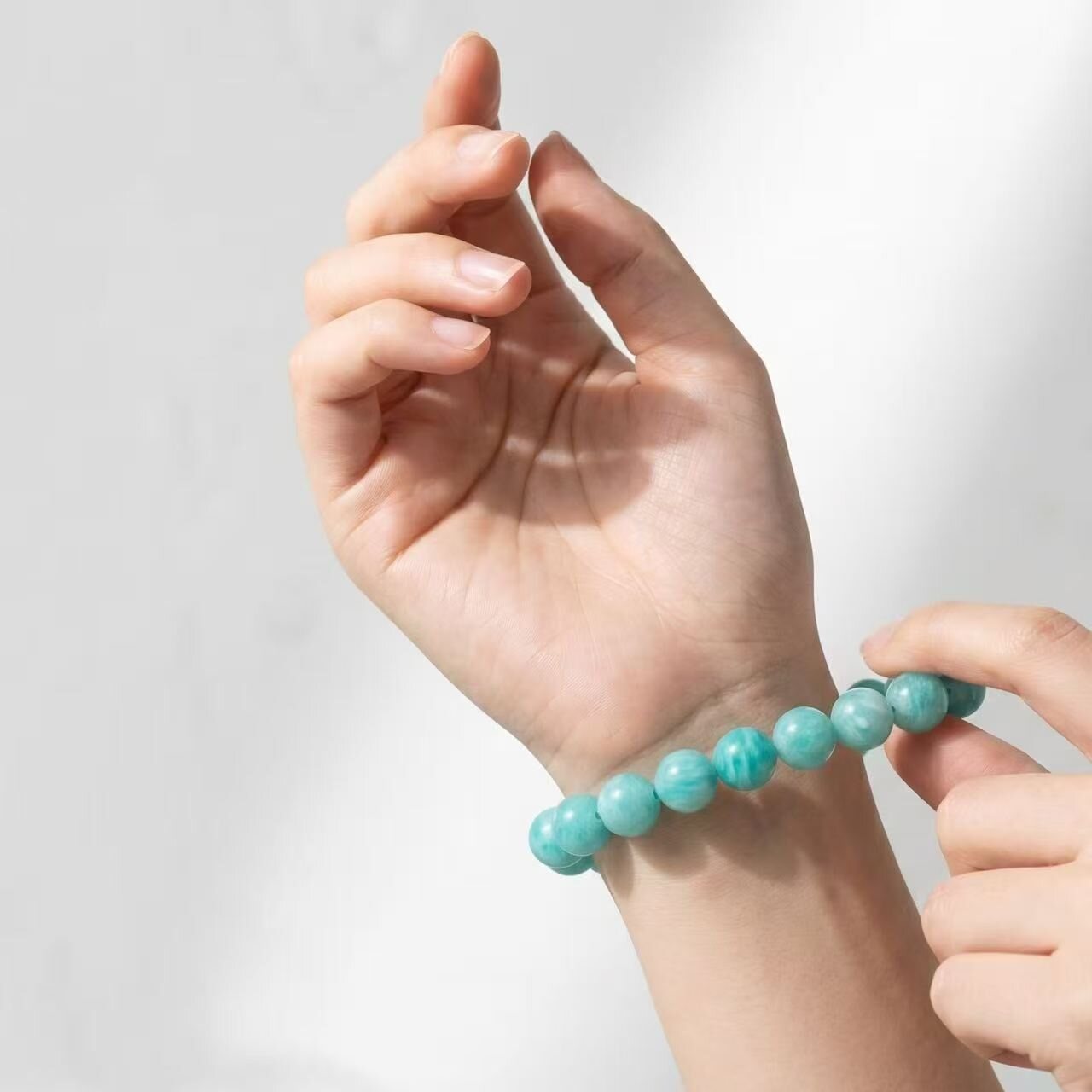 BR-028 old mine amazonite beaded bracelet photo 5
