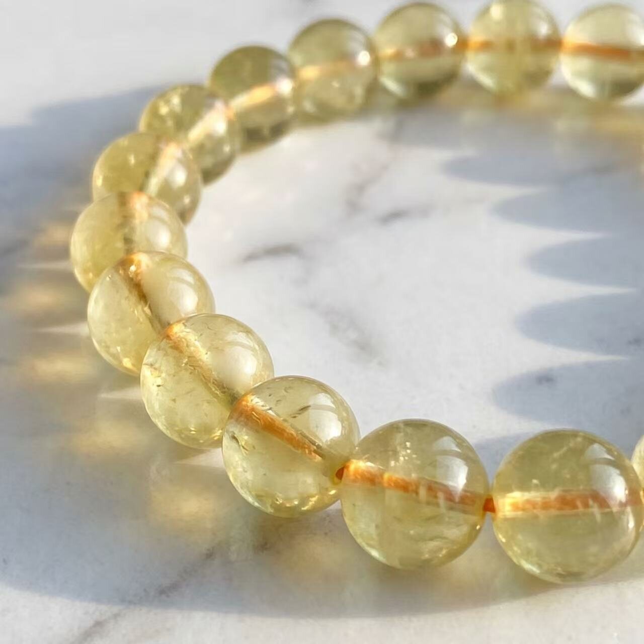 BR-030 yellow tower crystal beaded bracelet photo 2