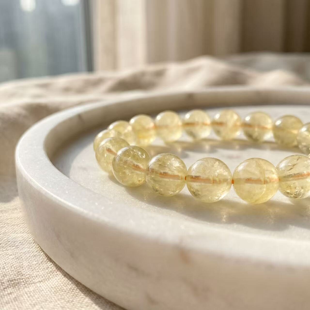 BR-030 yellow tower crystal beaded bracelet photo 4