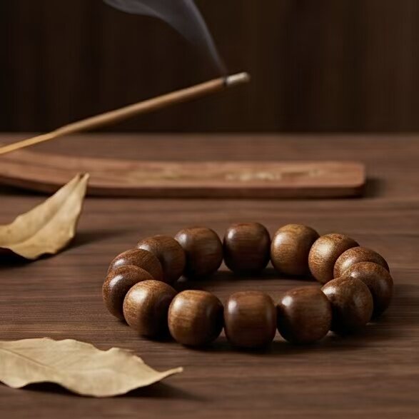 BR-034 vietnamese huanghuali wood beaded bracelet photo 5
